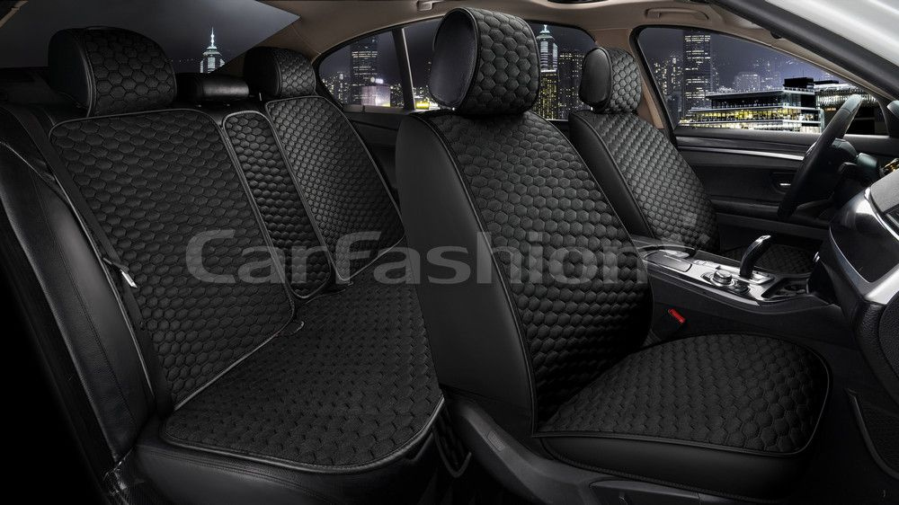 Накидки для Ауди А4 (2015 - 2020) универсал 5 дверей / Audi A4 на весь салон SOTA PLUS, ромб, Велюр, #1