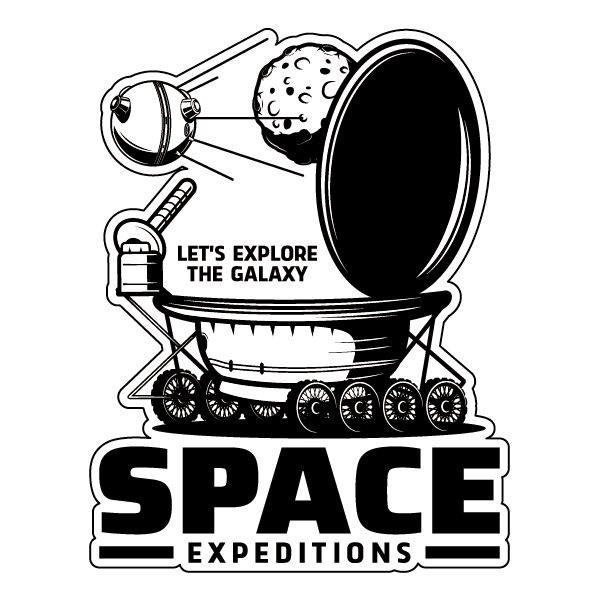 Наклейка Space Expeditions / Космические экспедиции 11х15 см #1