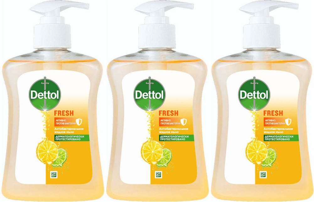 Жидкое мыло Dettol Антибактериальное c ароматом грейпфрута, комплект: 3 упаковки по 250 мл  #1