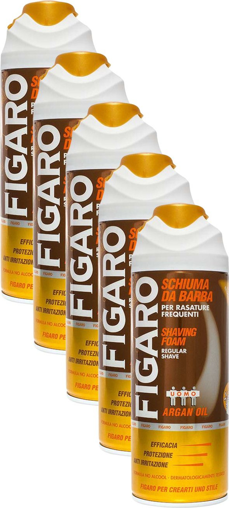 Пена для бритья Figaro Argan Oil защитная мужская 400 мл, комплект: 5 упаковок  #1
