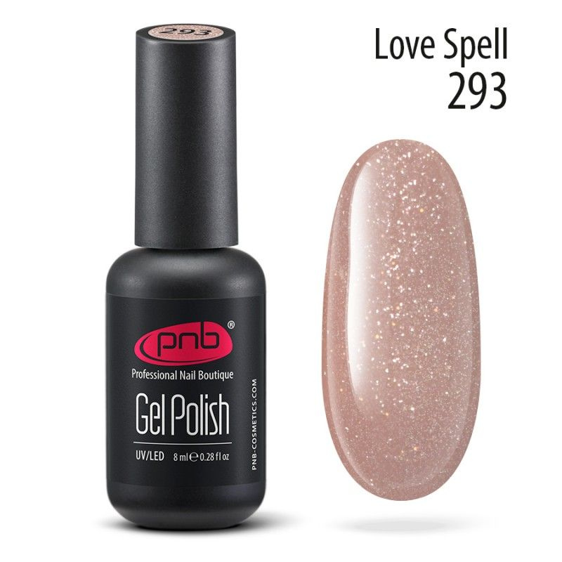 Гель лак для ногтей PNB Gel polish UV/LED 293 покрытие для маникюра и педикюра глянцевый с шиммером love #1