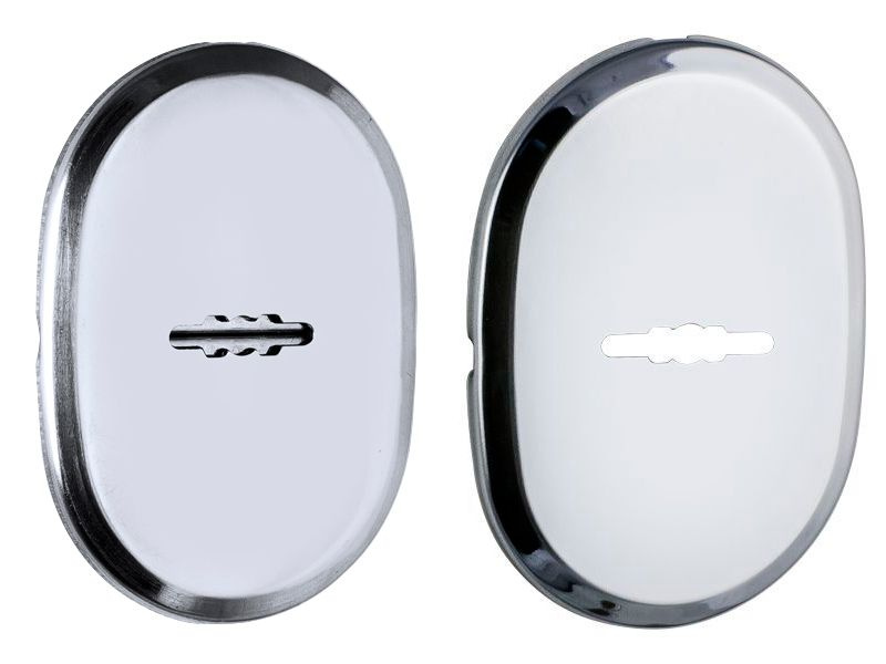 Комплект декоративных накладок на входную дверь Fuaro (Фуаро) ESC 477 (90х65) + ESC 475 (90х65) СP ХРОМ #1
