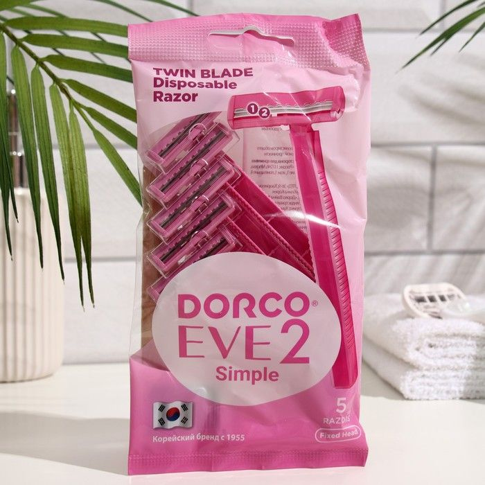 Станок для бритья одноразовый женский Dorco EVE2 Simple TD, 2 лезвия,5 шт.  #1