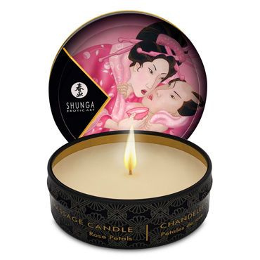 Массажная свеча Shunga Massage Candle Rose Petals, 30мл #1