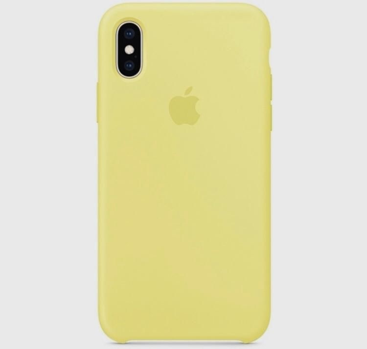 Силиконовый чехол Soft Touch на iPhone (Айфон) 10 / X / XS (с логотипом), желтый  #1