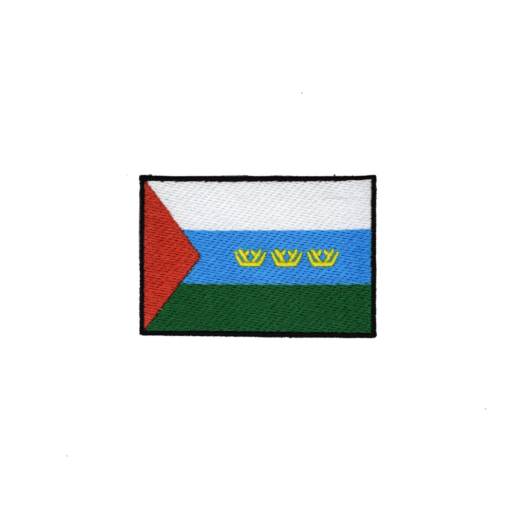 Нашивка шеврон, патч, Флаг Тюменской области, размер 80х55 мм  #1