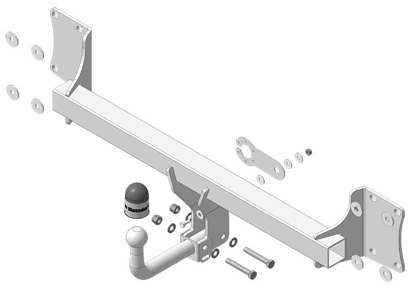 Фаркоп Motodor ОЦИНКОВАННЫЙ для BMW X5 E-70, F15, X6 F16 (оцинкованный шар)(паспорт и сертификат в комплекте)(без #1