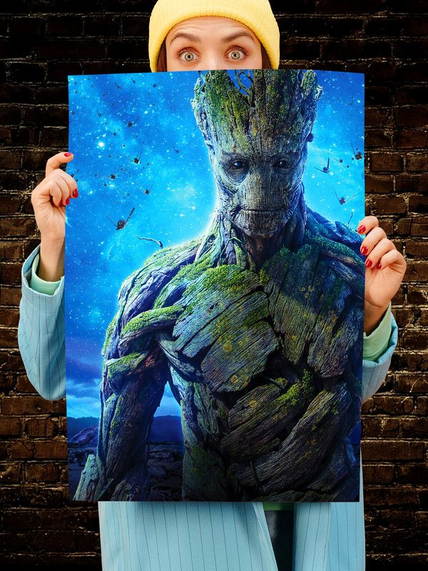 Постер интерьерный Грут, 70х46 см. Матовый яркий. Стражи Галактики Guardians of the Galaxy  #1