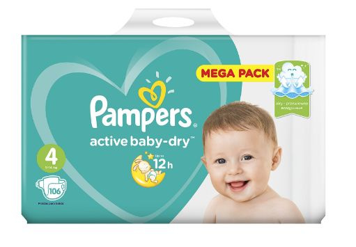 Pampers Подгузники Active Baby-Dry, 9 - 14 кг, размер 4, 106 шт. в уп. #1