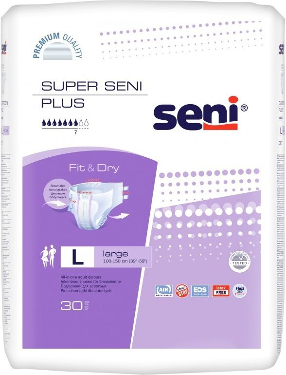 Seni Подгузники для взрослых "Super Seni Plus", размер 3 (100-150 см), 30 штук  #1