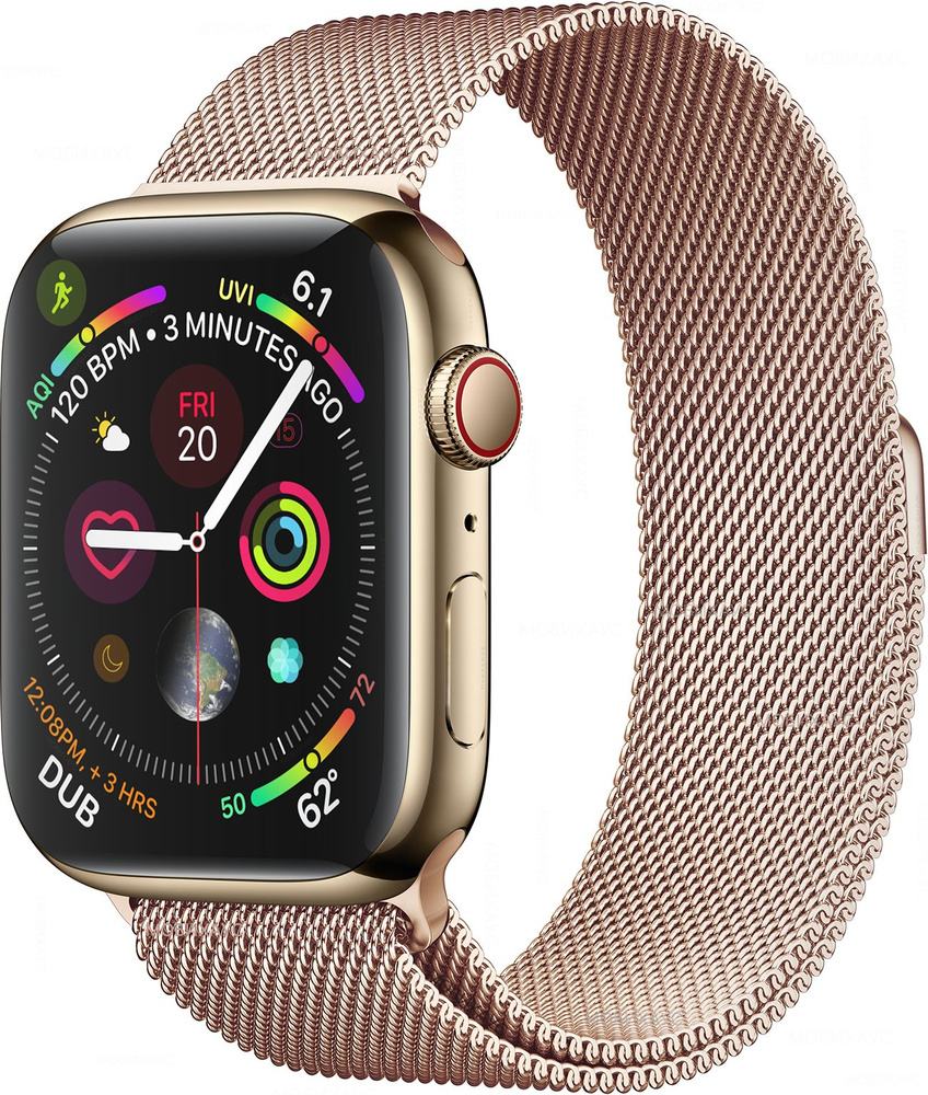 Миланская петля ремешок на Apple Watch в корпусах 38-40-41 mm (любой версии), цвет Светло-розовое золото, #1