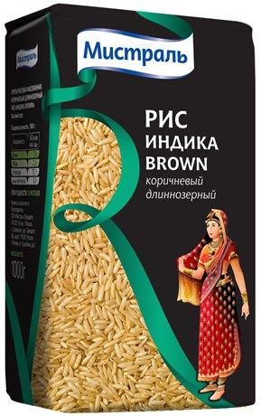 Рис Мистраль Индика Brown длиннозерный коричневый, 1кг #1