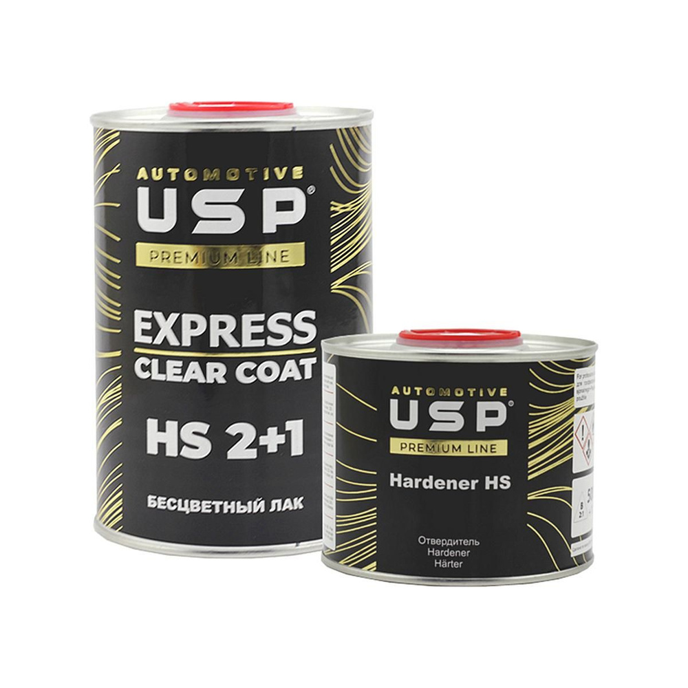 USP Premium Express 2+1 HS Быстрый автомобильный акриловый лак 1 л. с отвердителем 0,5 л.  #1