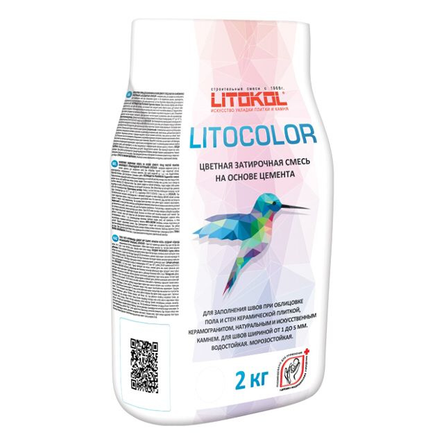затирка для швов LITOKOL Litocolor 1-5мм 2кг серый, арт.С11/2al #1