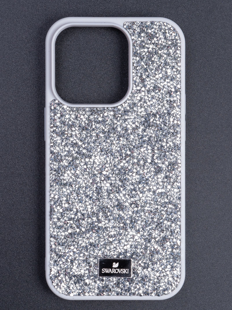 Чехол Swarovski на iPhone 13 / Серебристый #1