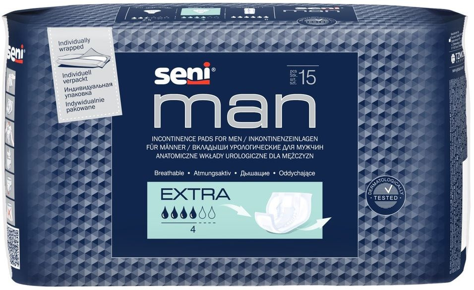 Вкладыши урологические Seni Man Extra для мужчин 15шт #1