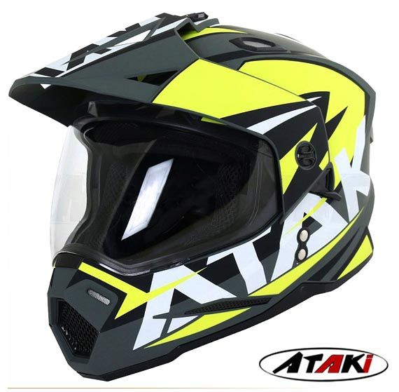 Мотард шлем эндуро ATAKI JK-802 кроссовый мотошлем с визором RAMPAGE XL(61-62) матовый  #1