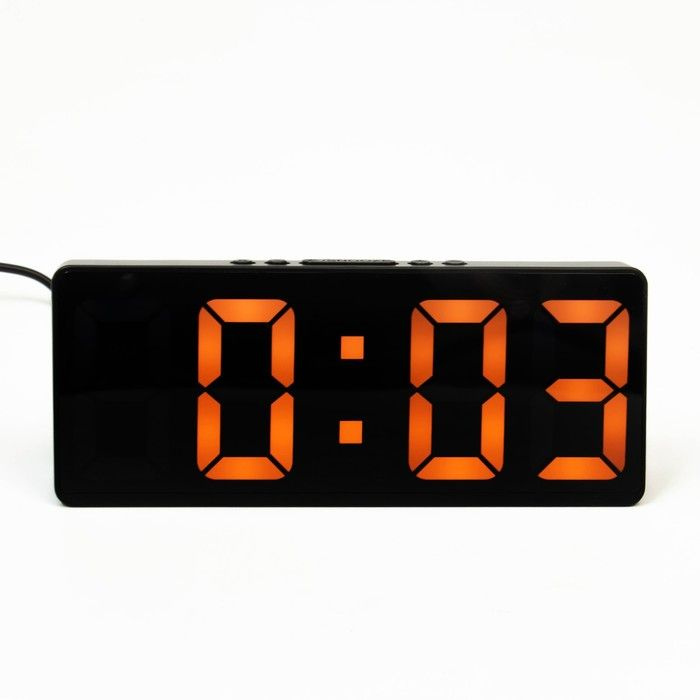 Часы настольные электронные: будильник, термометр, календарь, USB, 3AAA, 15.5 x 6.3 см  #1