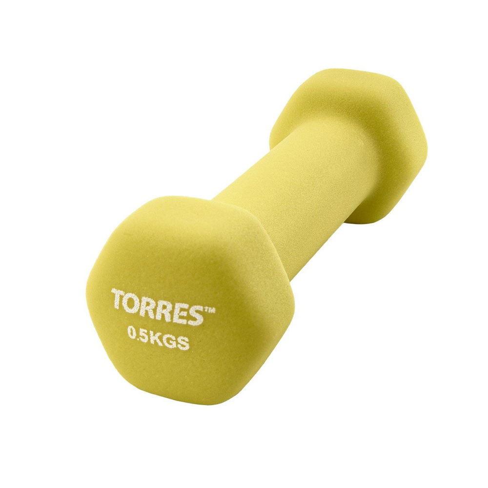 Гантель TORRES PL550105, 0,5кг., желтая #1