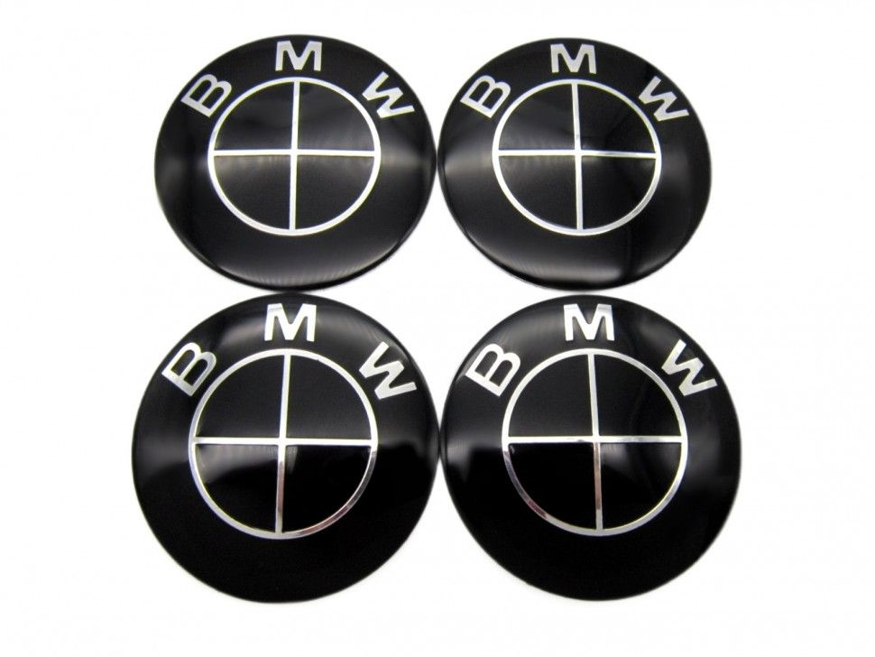 Наклейки на диски БМВ черные 65 мм #1