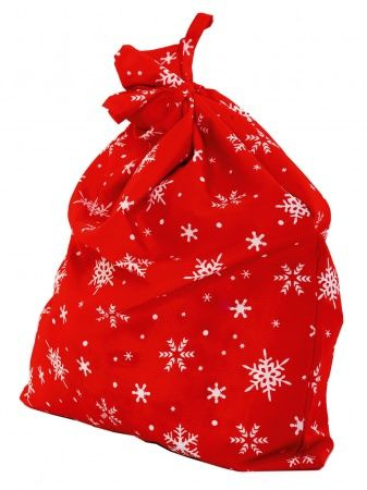 Мешок Деда мороза (красный со снежинками) #1