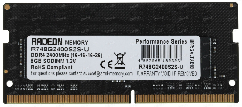 AMD Оперативная память Оперативная память Radeon R7 Performance Series (R748G2400S2S-U) SODIMM DDR4 8ГБ #1