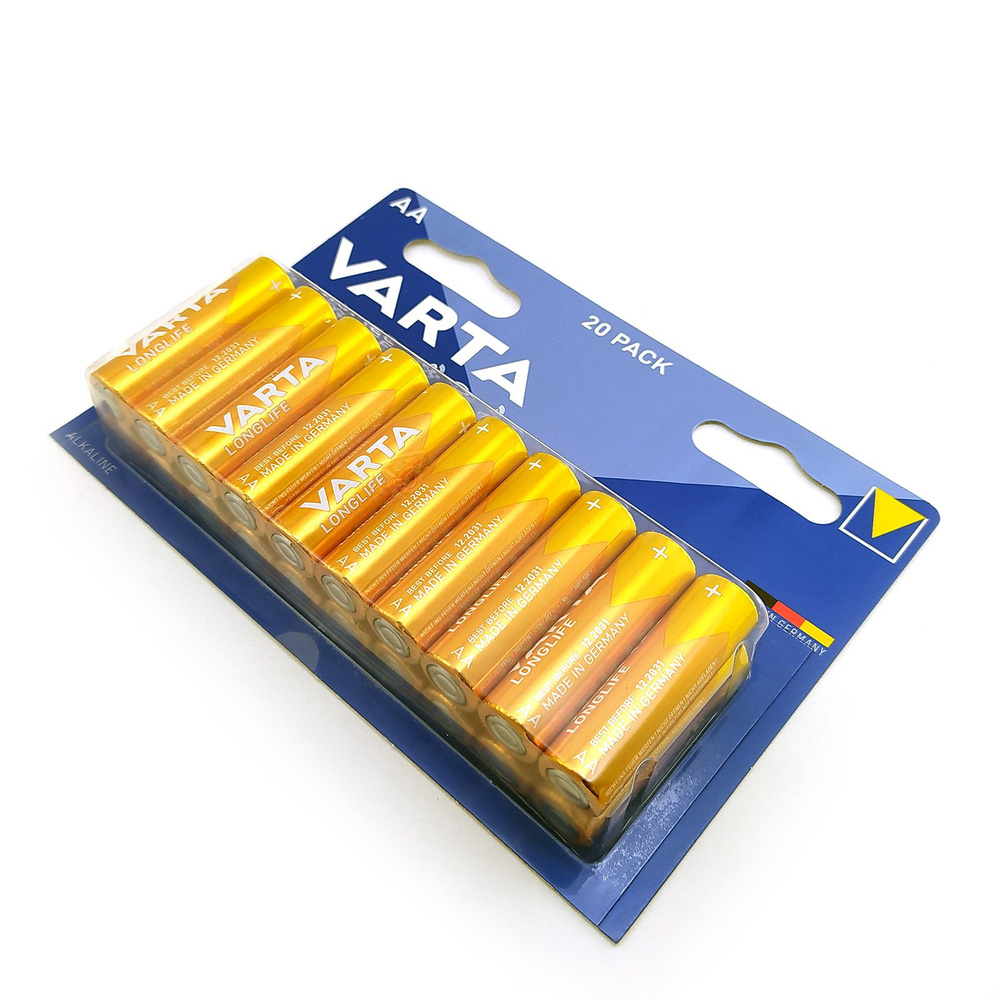 Батарейки (20шт ) VARTA LR6 (AA) LONGLIFE 1.5В щелочные (4106 101 420) #1