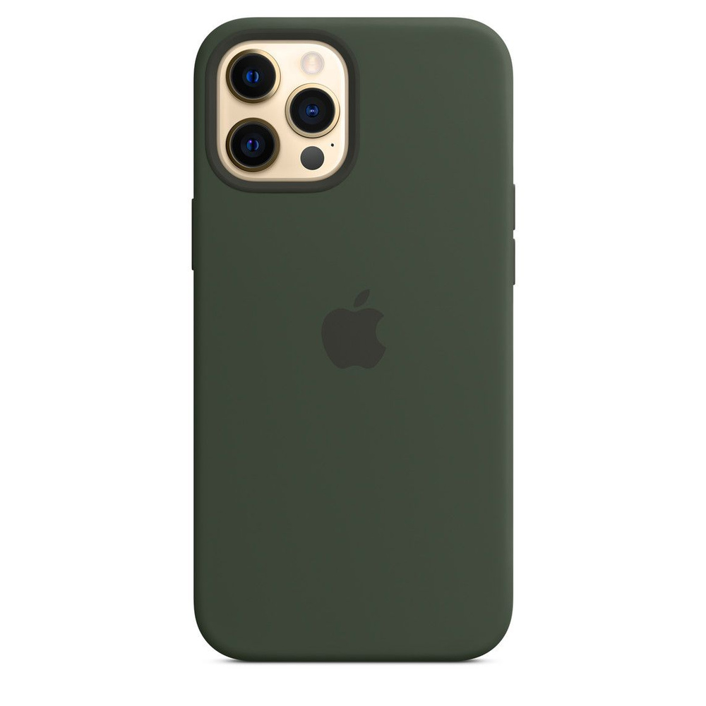 Силиконовый чехол Soft Touch на iPhone (Айфон) 13 Pro Max (с логотипом), Темно-Зеленый  #1