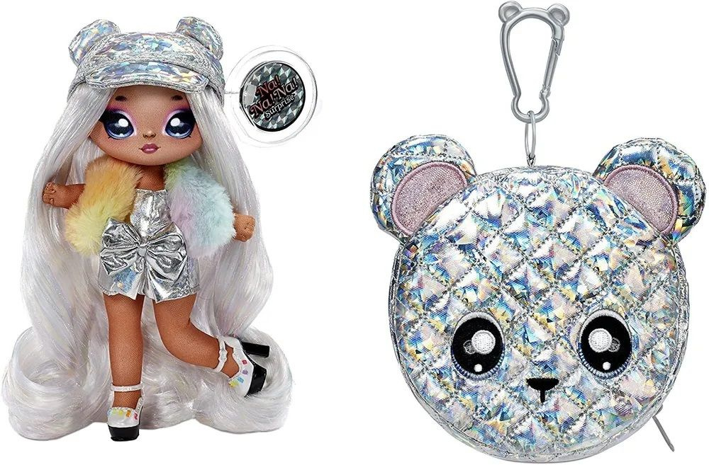 Мягкая кукла Na! Na! Na! Surprise Glam Series Ari Prism Fashion Doll & Metallic Teddy Bear Purse  #1