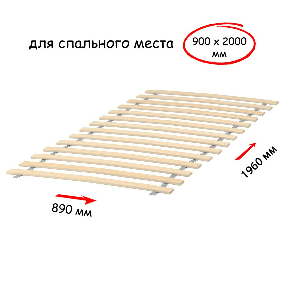 Бескаркасное ортопедическое основание; реечное дно, латы 90*200(190) см/ Реечное дно / Ламель  #1