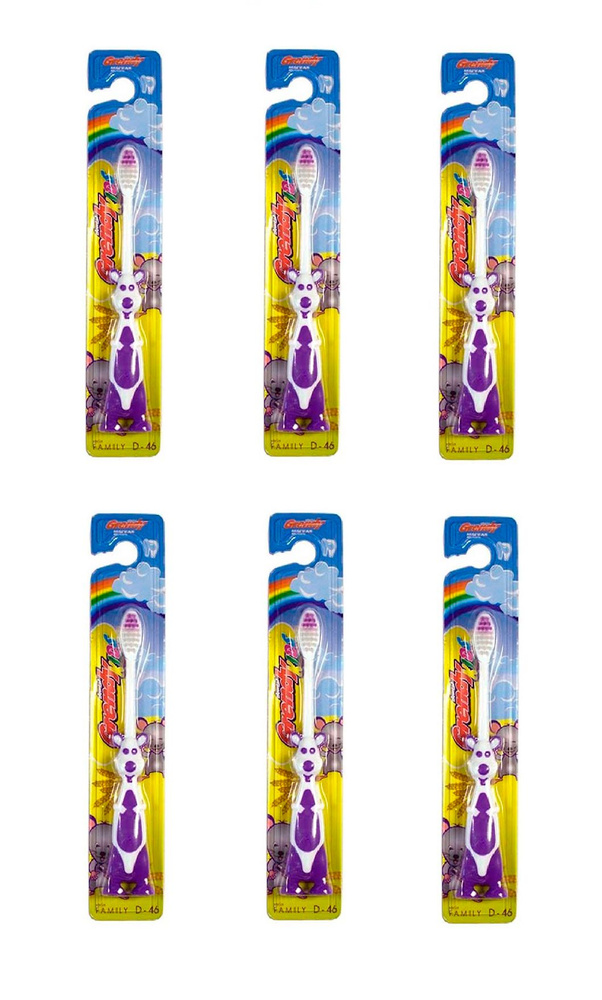 Grendy Зубная щетка Детская D-46 Мышка, 6 упаковок #1