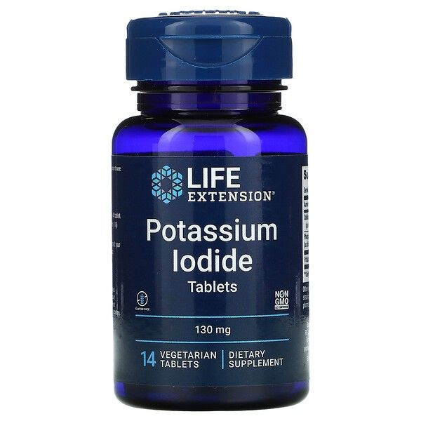 Life Extension Potassium Iodide Tablets (йодид калия), 130 мг, 14 таблеток #1