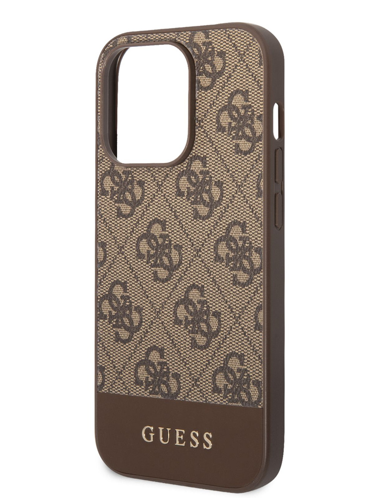 Чехол Guess PU leather на iPhone 14 Pro / для Айфон 14 Про, с защитой камеры, со вставкой из экокожи, #1