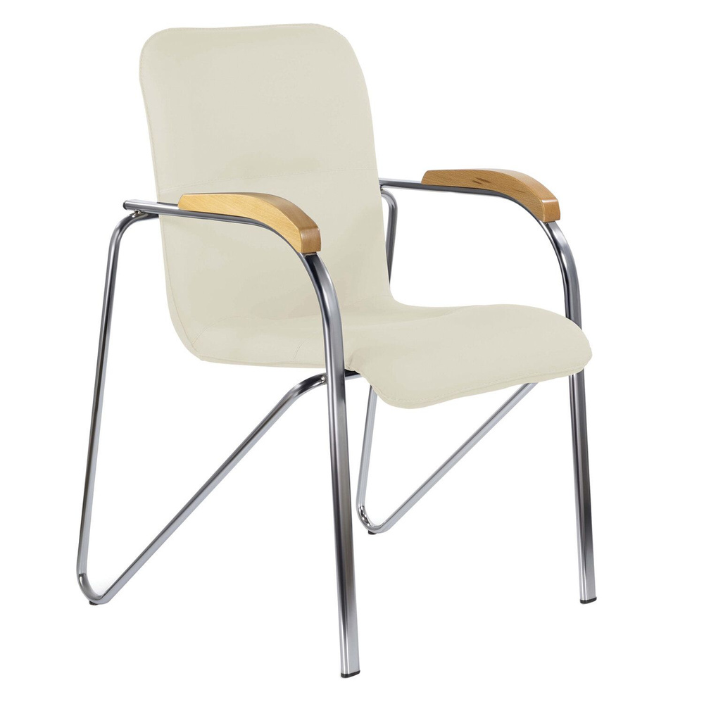 Кресло для приемных и переговорных Brabix samba, cf-103 хром, бук, d-1, бежевый, (532757)  #1