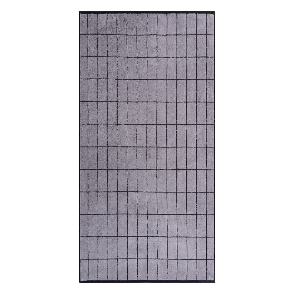 Полотенце махровое 70x140 см для ванной, лица и рук, Cleanelly Gray tiles, 1 штука  #1