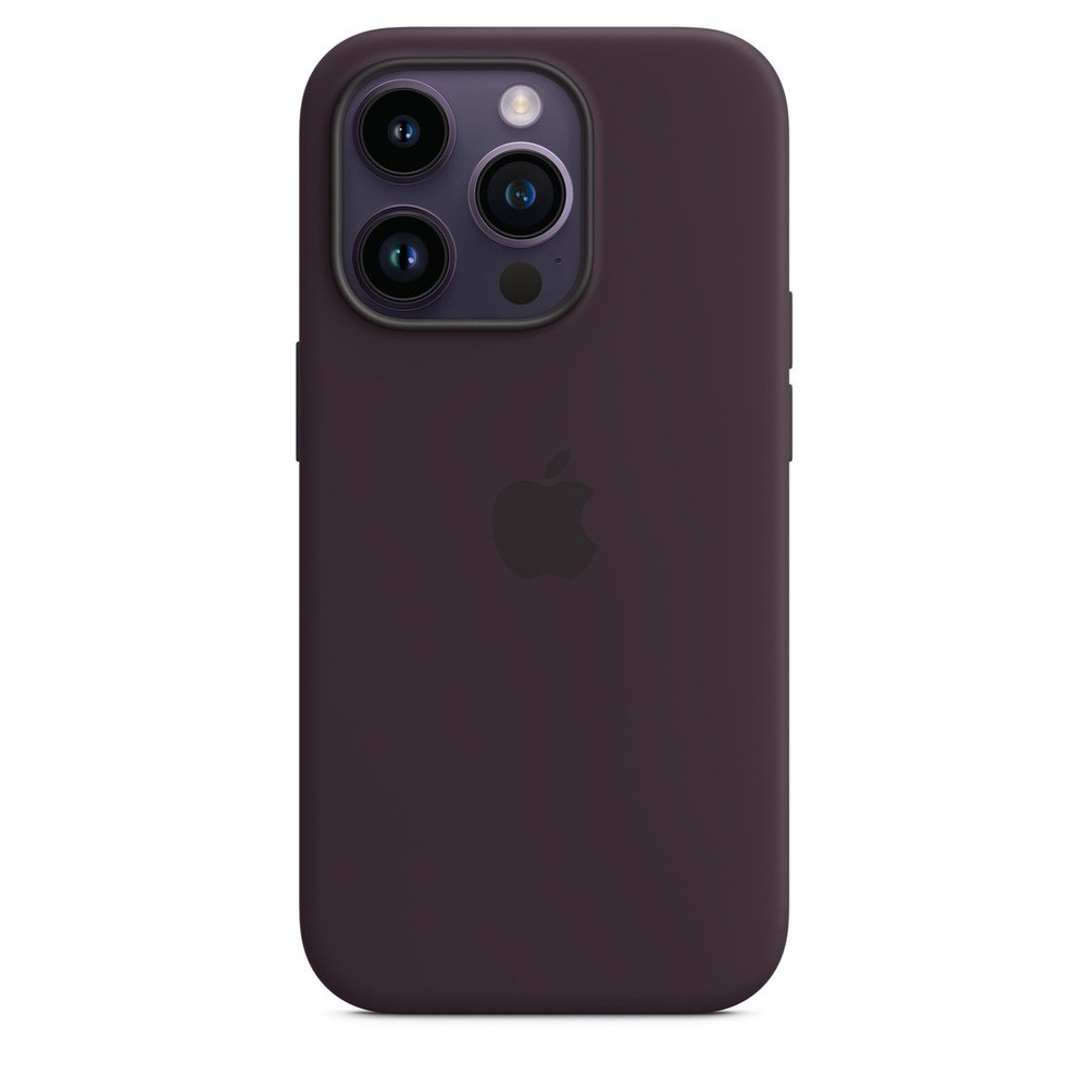 Панель-накладка Apple Silicone Case with MagSafe Dark-Cherry для 14 Pro (с логотипом)  #1