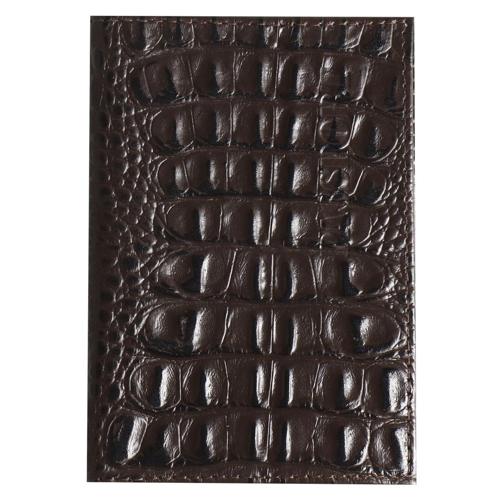 Обложка для паспорта натуральная кожа, цвет горький шоколад KLERK Alligator 213947  #1