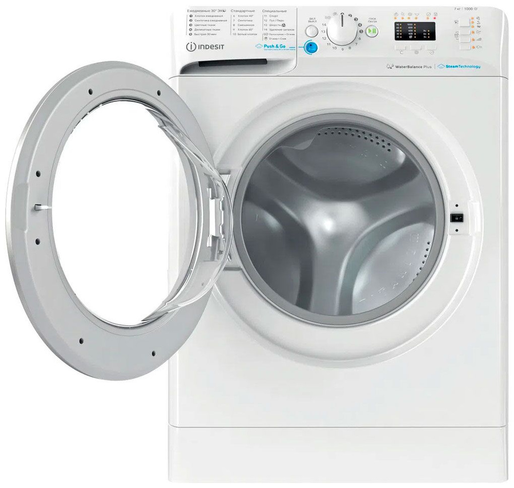 Стиральная машина Indesit BWSA 71052X WSV RU, белый - купить по выгодной  цене в интернет-магазине OZON (1041222888)