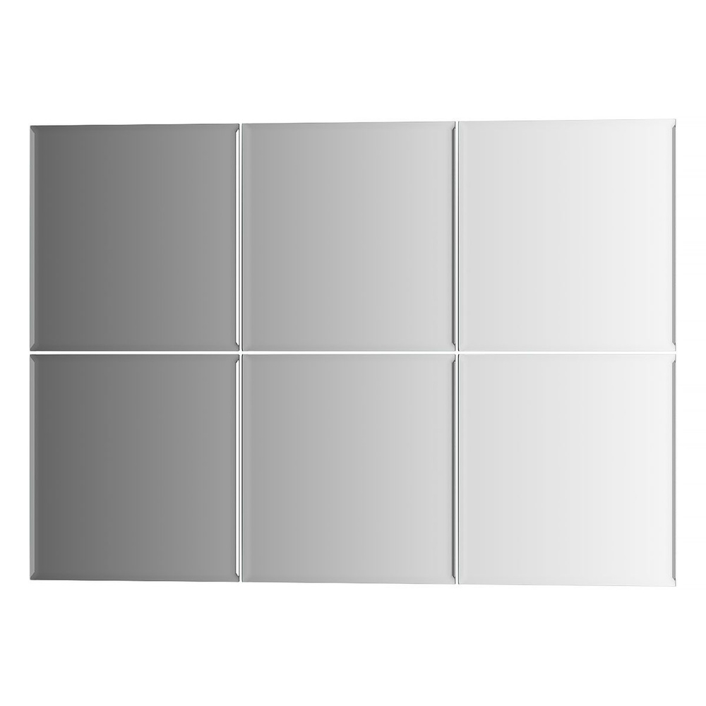 Зеркальная плитка с фацетом 5 мм - комплект 6 шт квадрат 15х15 см; серебро Refractive EVOFORM BY 1424 #1
