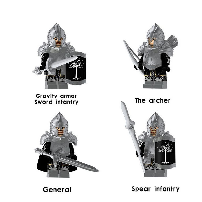 Набор минифигурок Властелин Колец / Lord of the Rings / Рыцари совместимы с конструкторами лего 4шт (4.5см, #1