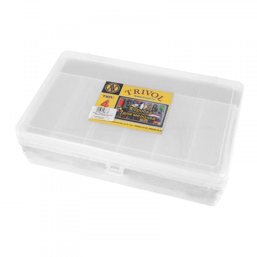 Тривол Коробка для мелочей N4 пластик 23.5 x 15 x 6.5 см прозрачный  #1