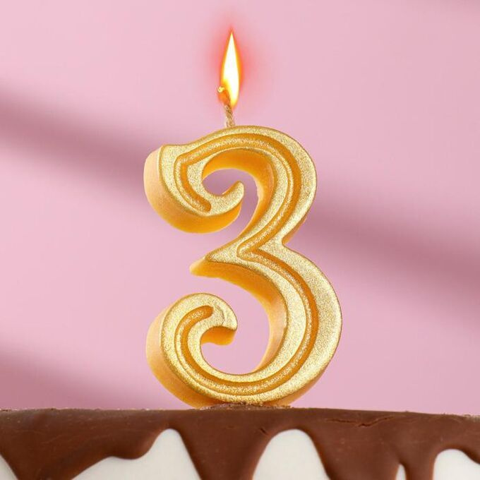 LucyMi Свечи для торта цифра 3 "блеск", 1 шт #1