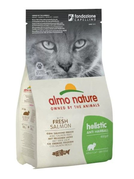 Сухой корм для кошек Almo Nature (Holistic - Anti-Hairball) контроль вывода шерсти, с лососем, 400 гр. #1
