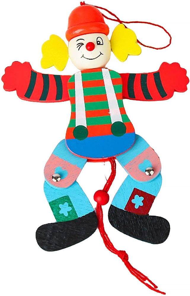 Дергунчик - марионетка на ниточках "Клоун в цветной рубашке", развитие логического мышления и актерских #1