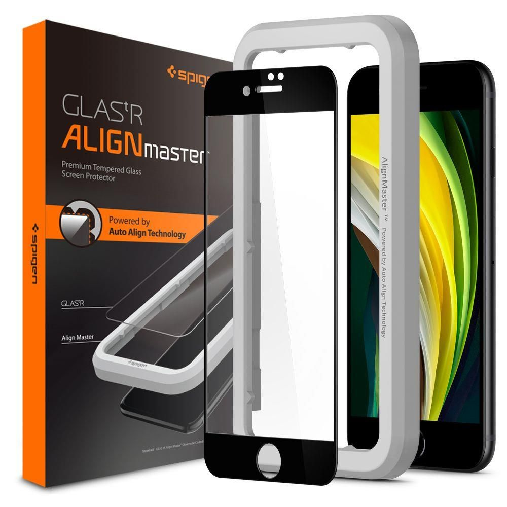 Защитное стекло Spigen на Apple iPhone SE (2022/2020) (AGL01294) Align Master Full Cover 1 шт / Спиген #1