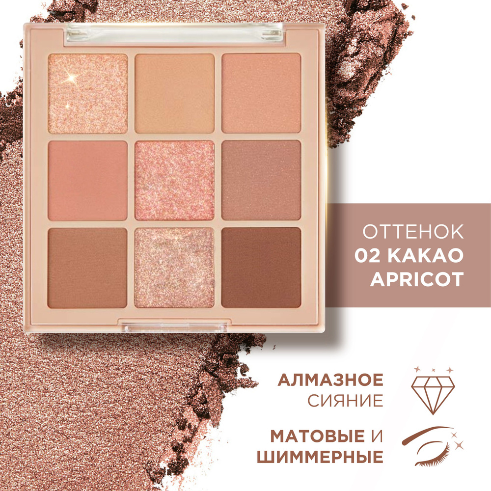 KLOG Тени для век палетка матовые, нюдовые, блестящие, спарклы для глаз ...