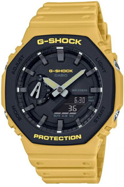 Противоударные мужские наручные часы Casio G-Shock GA-2110SU-9A с подсветкой, будильником и секундомером #1