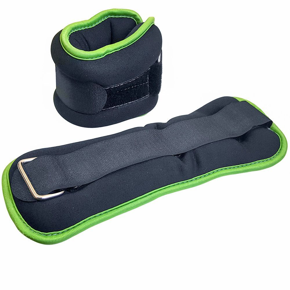 Утяжелители "ALT Sport" в сумке, цвет черный с зеленой окантовкой  #1