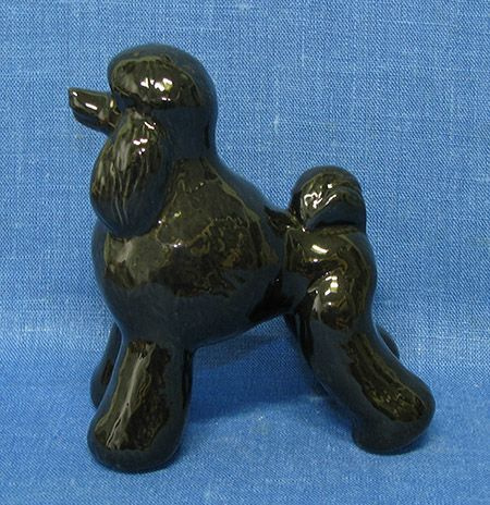 Пудель большой (окрас черный) фарфоровая фигурка собаки  #1