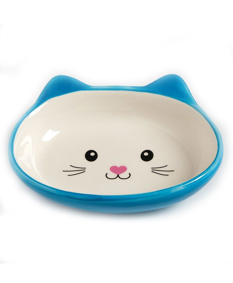 Миска керамическая для кошек Мордочка кошки 160 мл голубая, Mr.Kranch  #1